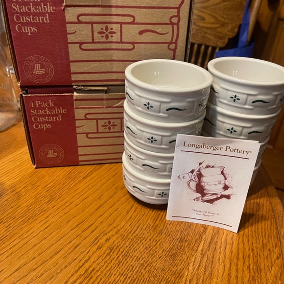 Longaberger 4 piece stackable custard cups - Picture 4 of 5